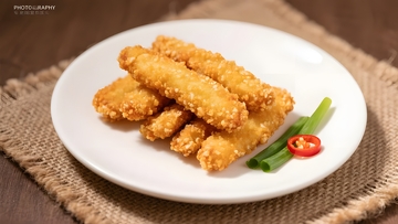 香脆炸物的精致摆盘2