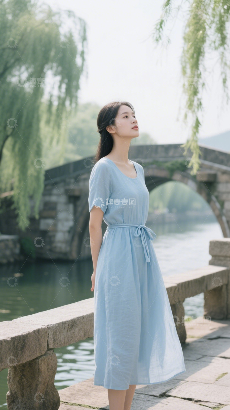高清大图下载【趣麦麦图】浅蓝裙清新风2