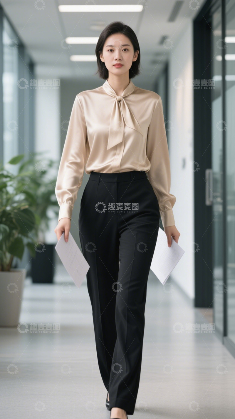 高清大图下载【趣麦麦图】领结衬衫职场范