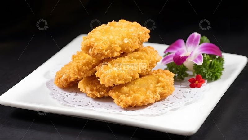 高清大图下载【趣麦麦图】香酥炸鸡块精致摆盘1