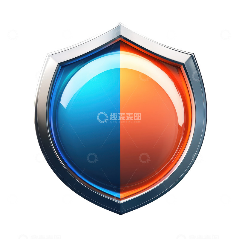 高清大图下载【趣麦麦图】立体护盾图标装饰