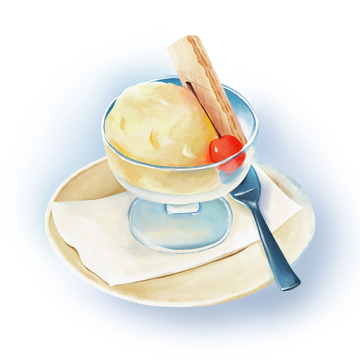 夏季冰淇凌甜品水彩插画