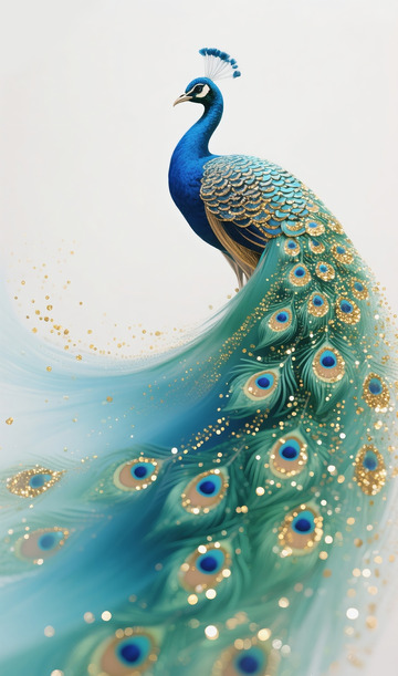 华丽孔雀插画
