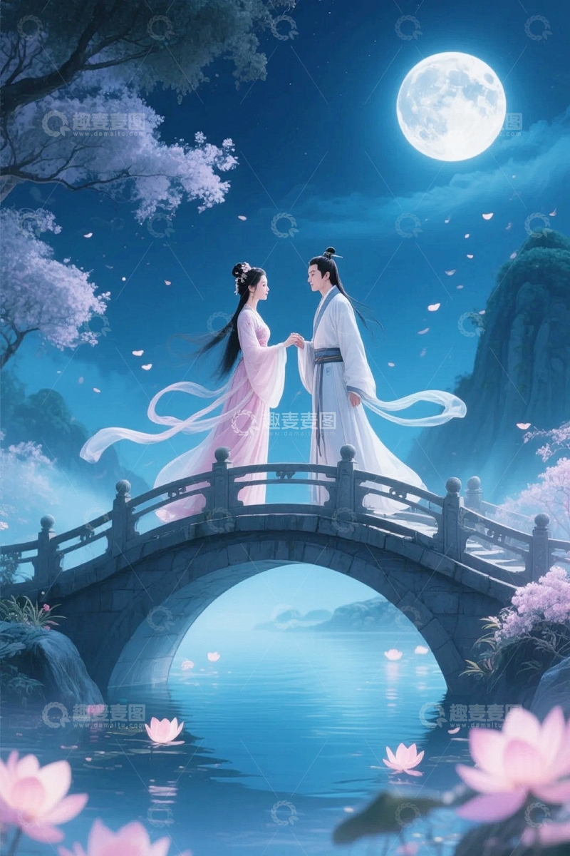 高清大图下载【趣麦麦图】鹊桥相会牛郎织女9