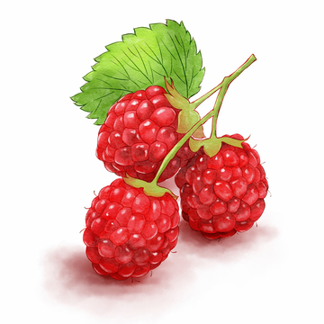 水彩树莓水果插画元素