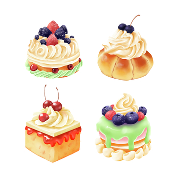 蛋糕甜品插画