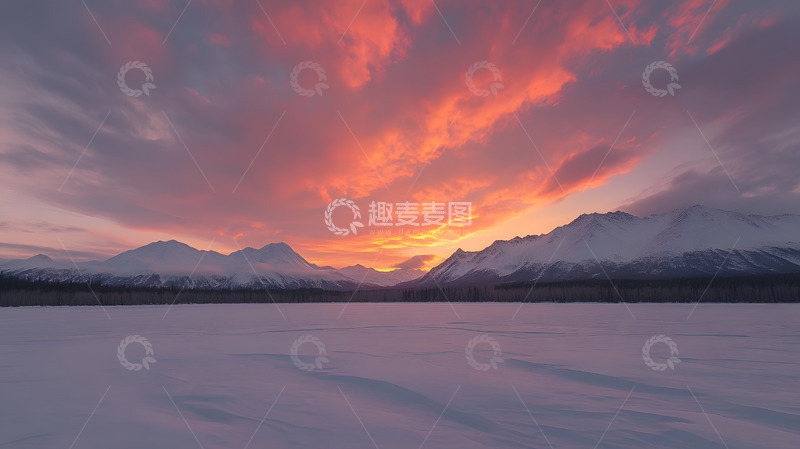 高清大图下载【趣麦麦图】雪山上的晚霞1234567