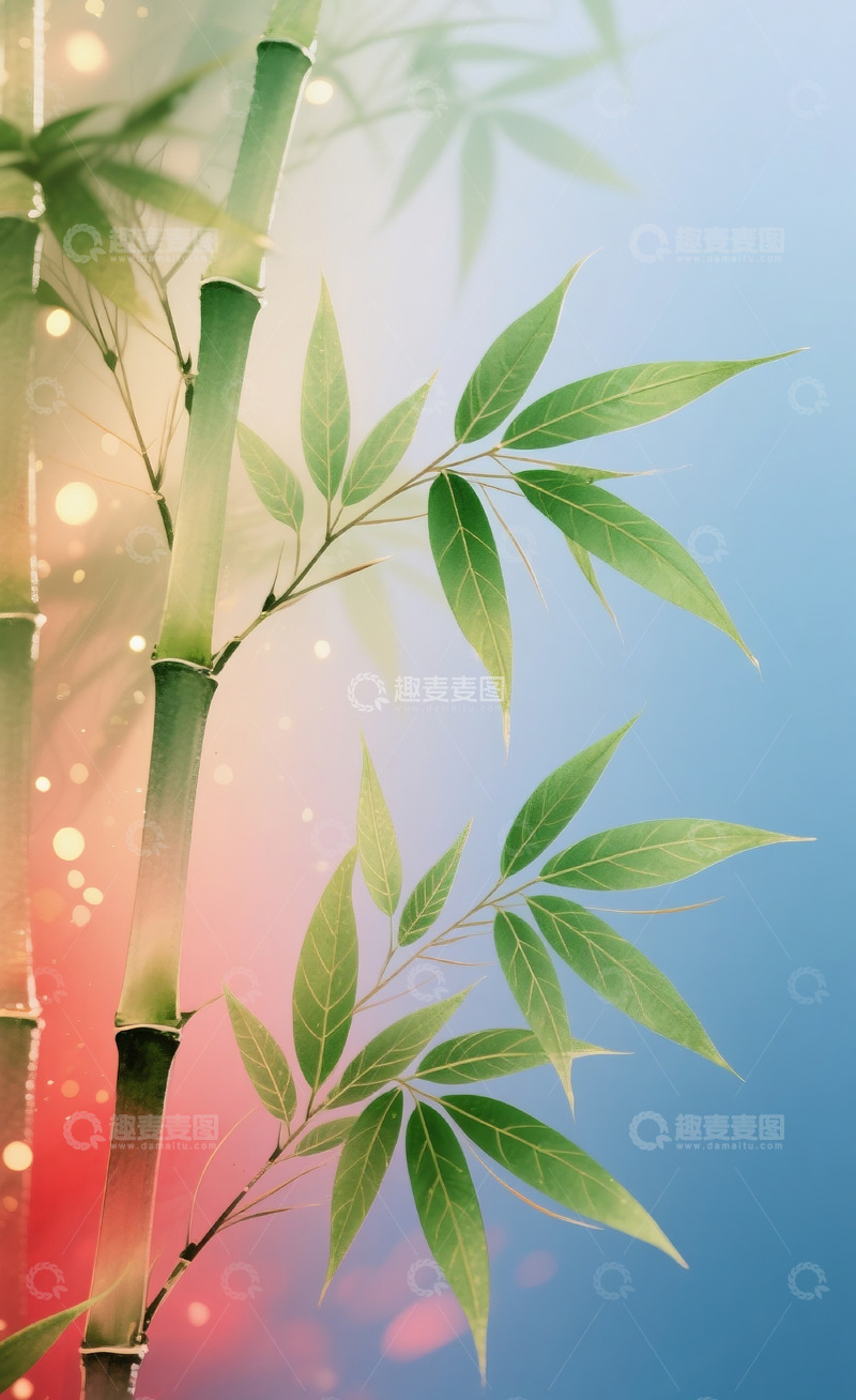 高清大图下载【趣麦麦图】中式竹子背景12