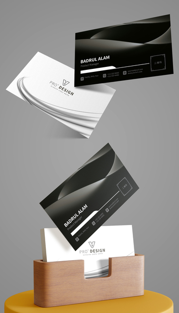 黑色企业名片模板