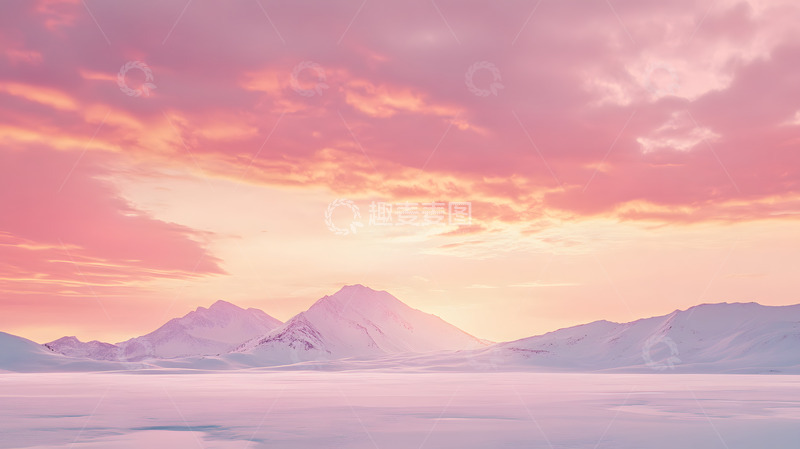 高清大图下载【趣麦麦图】雪山上的晚霞12345