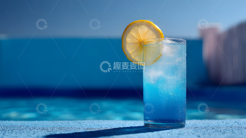 高清大图下载【趣麦麦图】夏日蓝色柠檬冰饮12