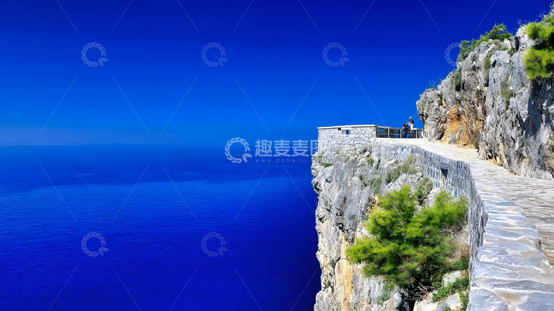 高清大图下载【趣麦麦图】山崖大海国外旅游景点