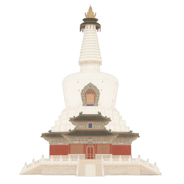北京地标白塔免抠元素