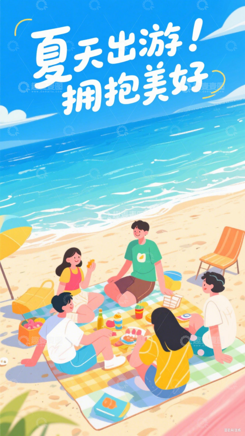 夏季海边的惬意时光
