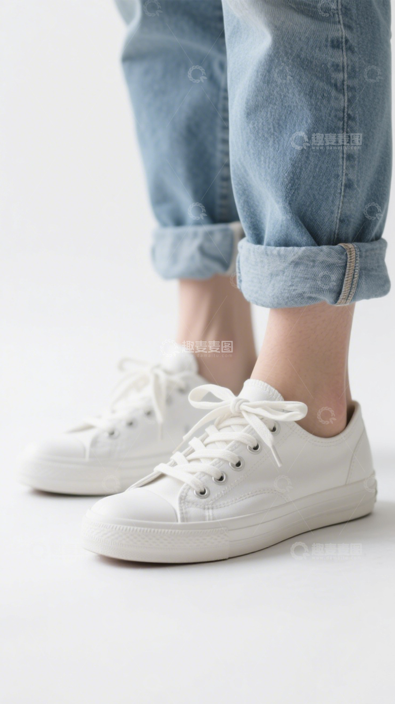 高清大图下载【趣麦麦图】白帆布鞋简约风