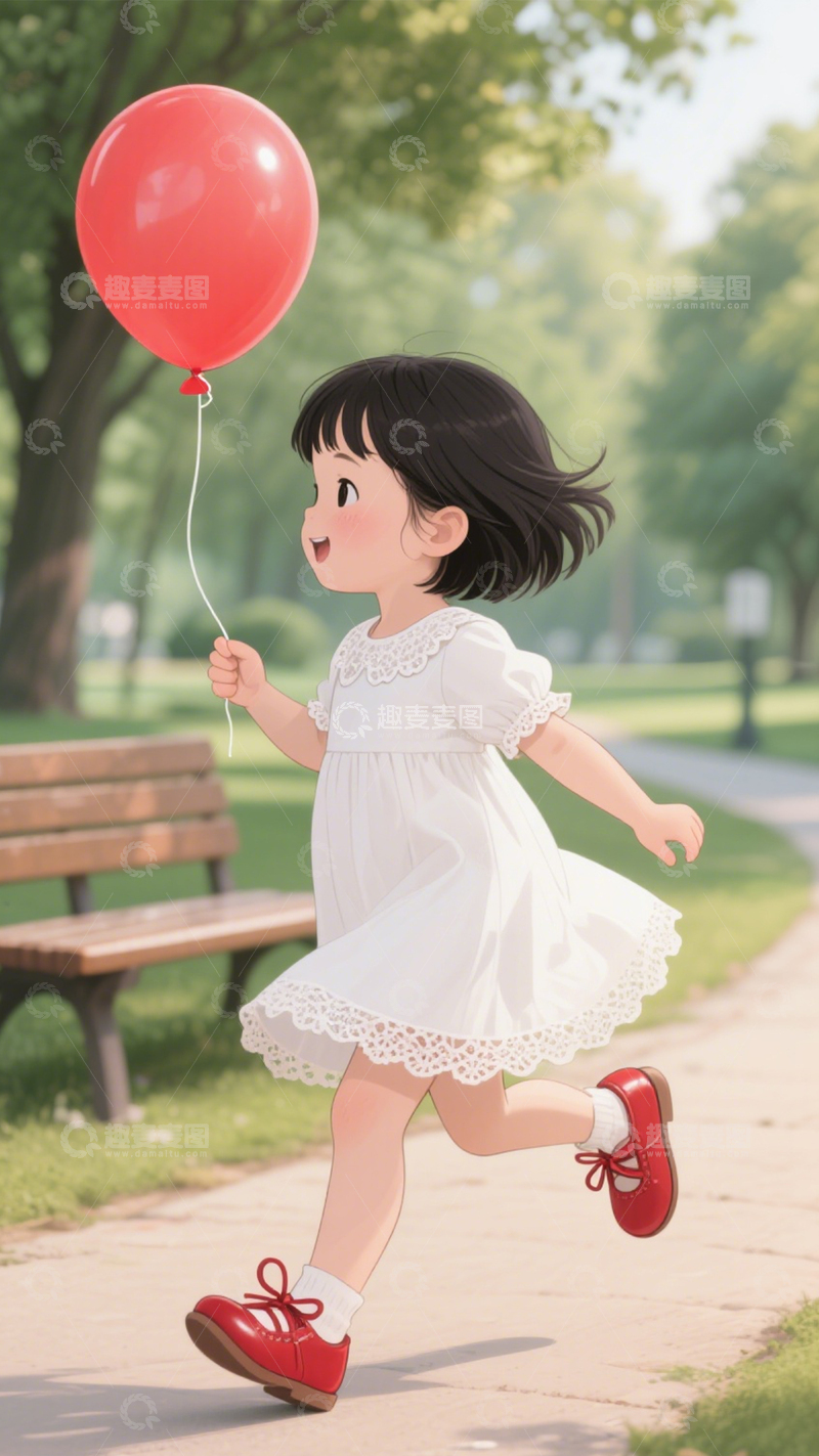 高清大图下载【趣麦麦图】白裙童真可爱风1