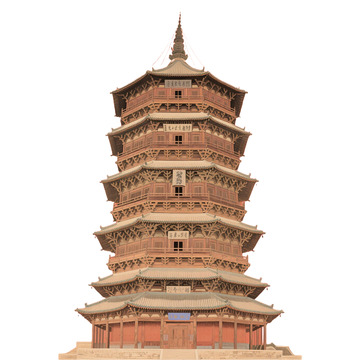 山西地标应县木塔免抠元素