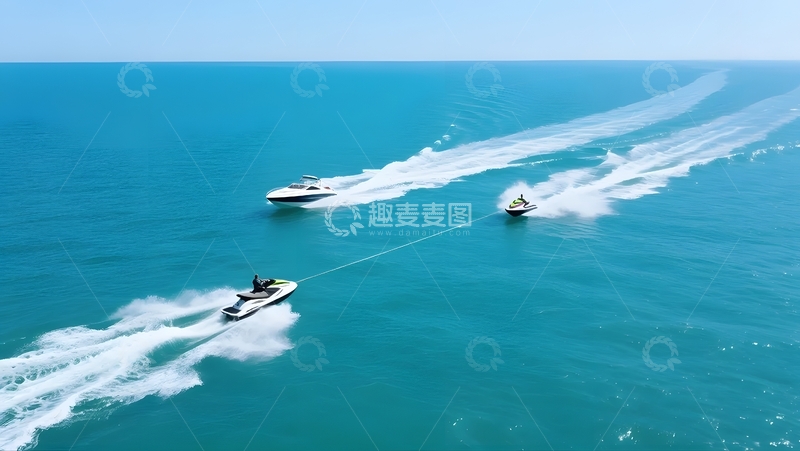 高清大图下载【趣麦麦图】海上摩托艇与快艇竞速2
