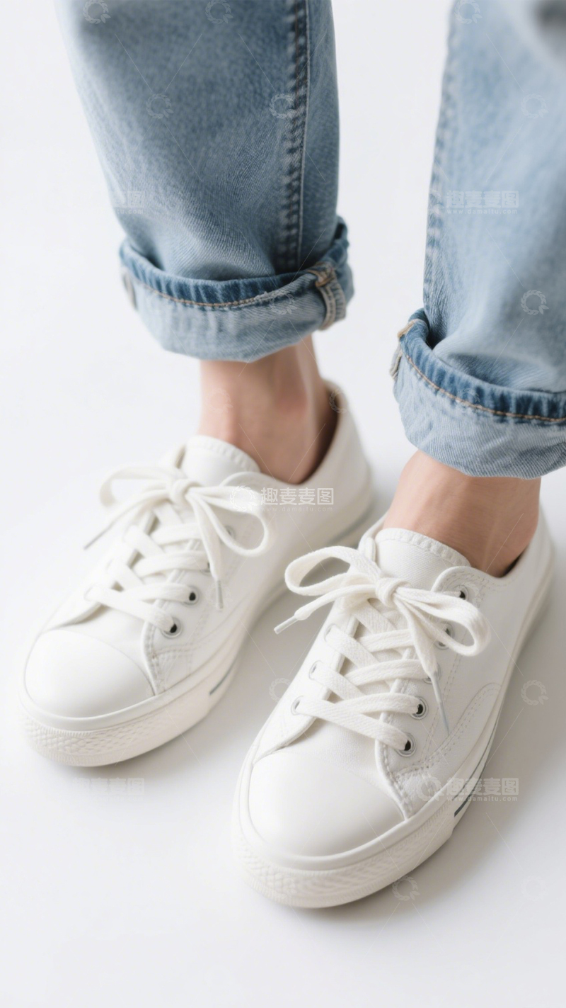 高清大图下载【趣麦麦图】白帆布鞋简约风3