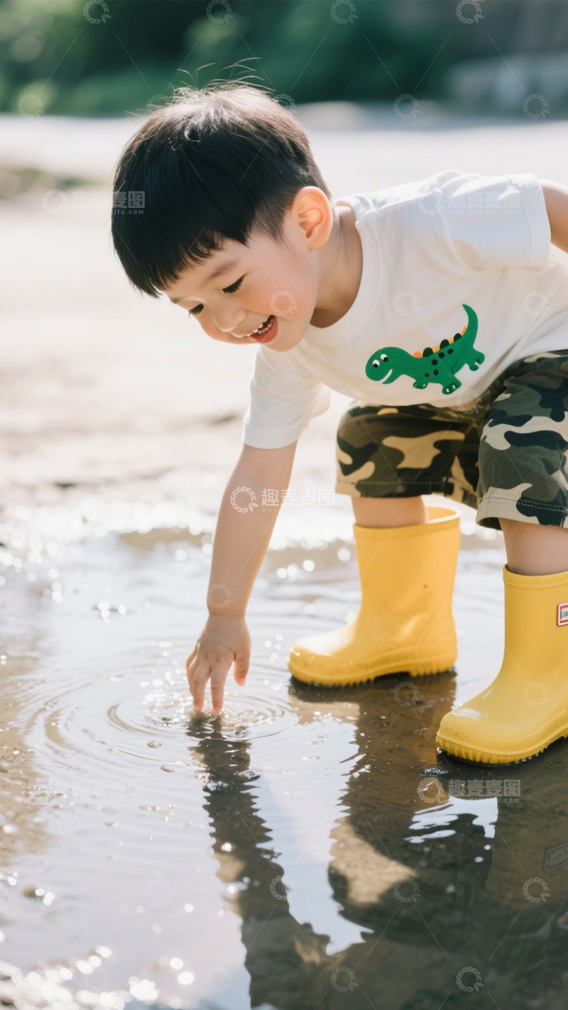 高清大图下载【趣麦麦图】黄雨靴童趣搭