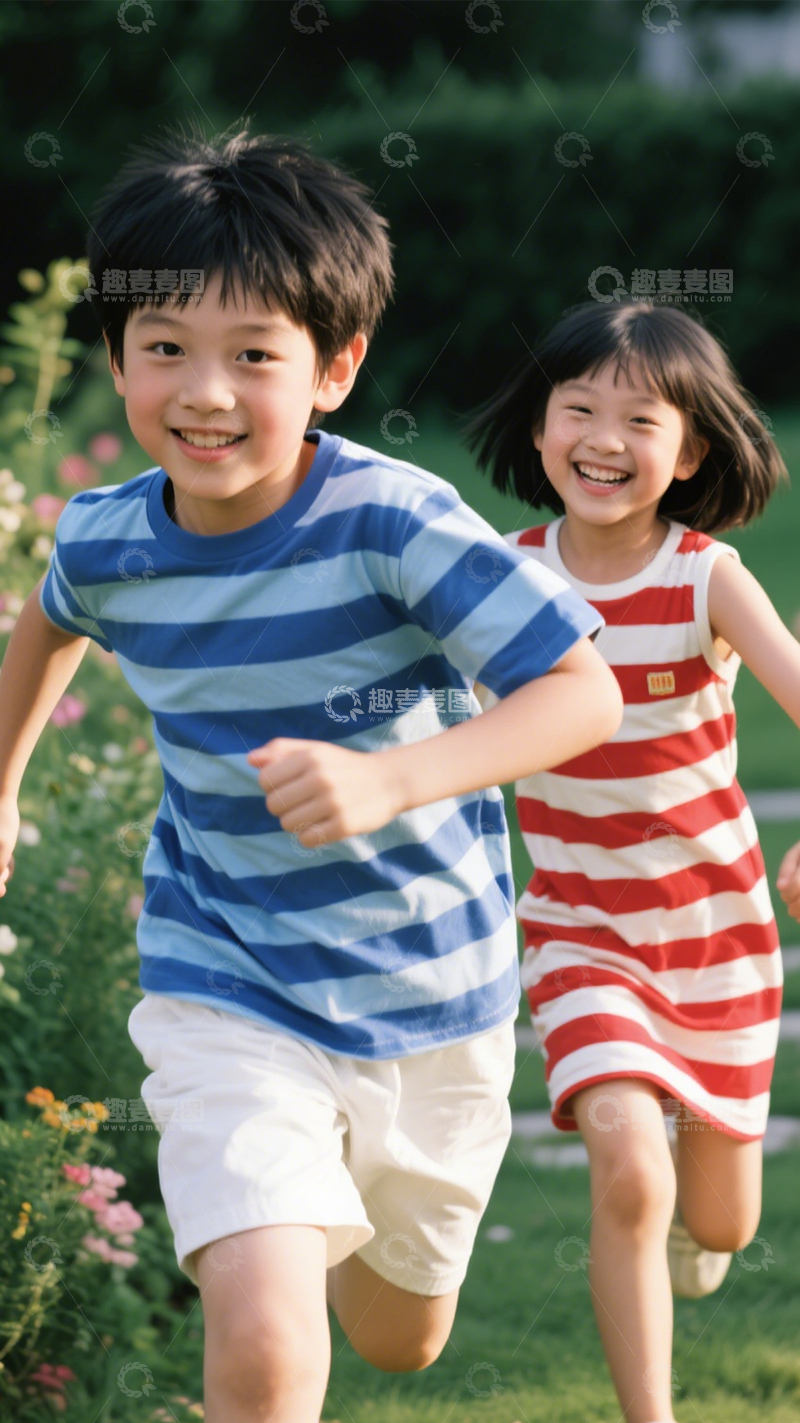 高清大图下载【趣麦麦图】条纹装童真搭3