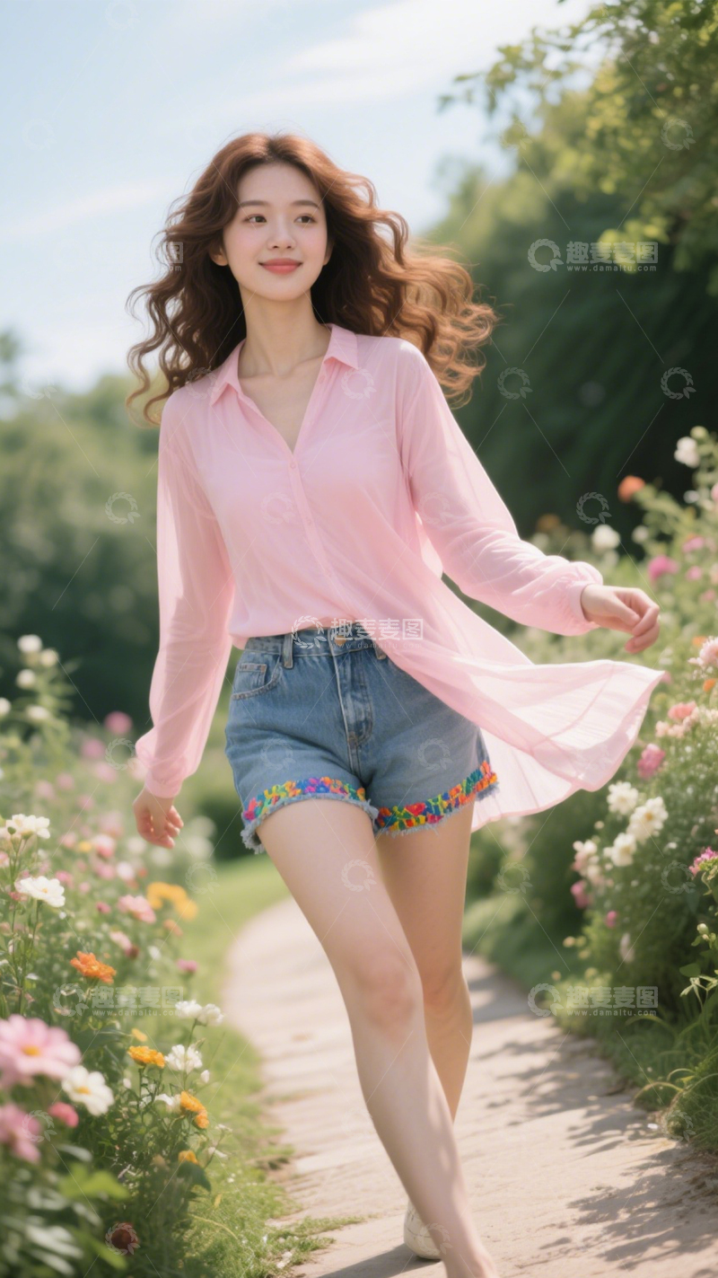 高清大图下载【趣麦麦图】粉上衣牛仔风3