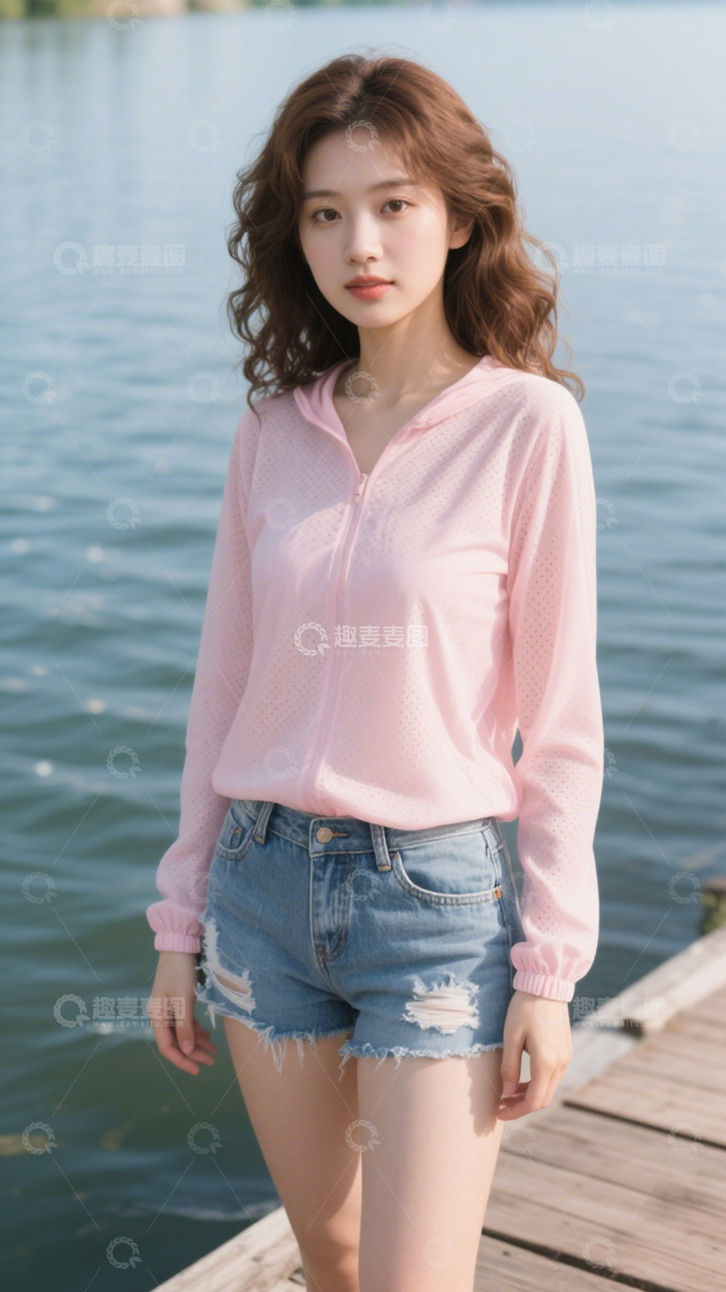 高清大图下载【趣麦麦图】粉上衣牛仔风1