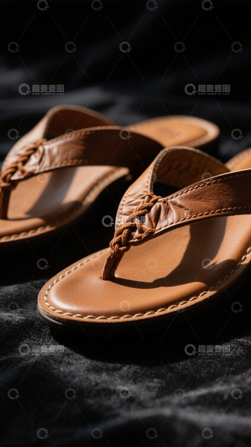高清大图下载【趣麦麦图】棕皮凉鞋夏日风