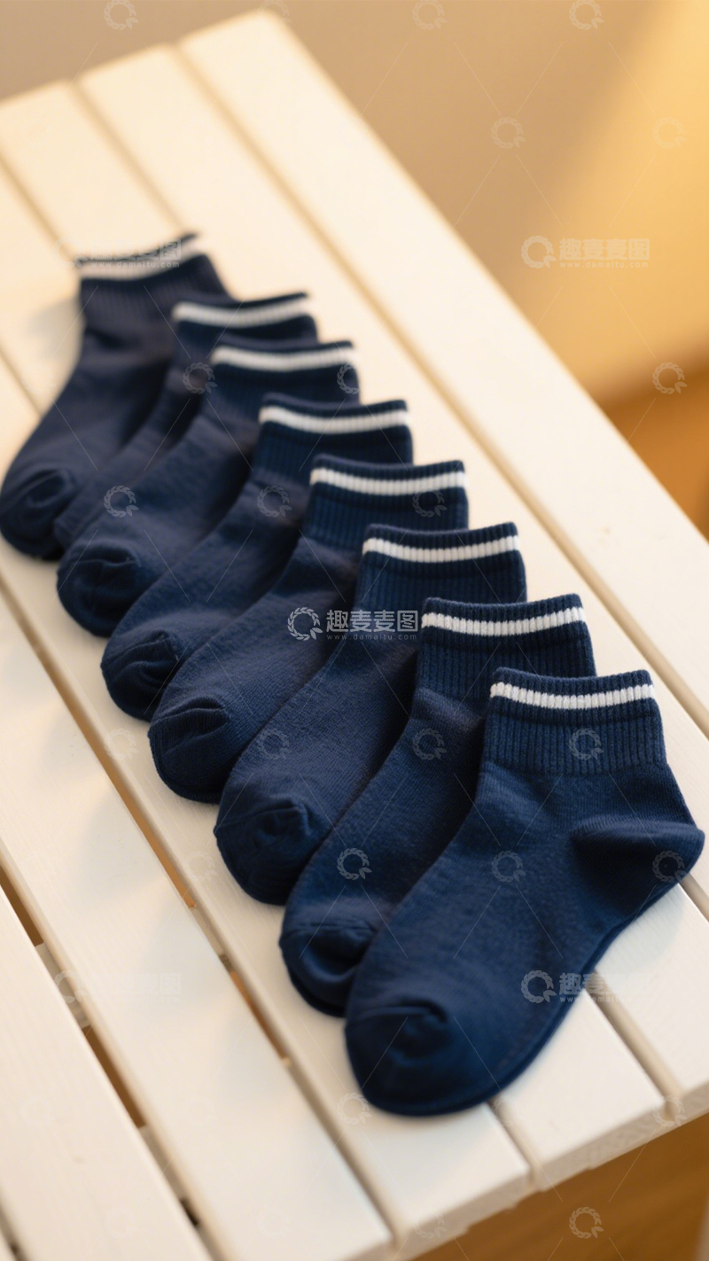 高清大图下载【趣麦麦图】藏青短袜基础搭3