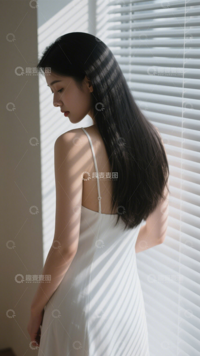 高清大图下载【趣麦麦图】白吊带裙简约感2