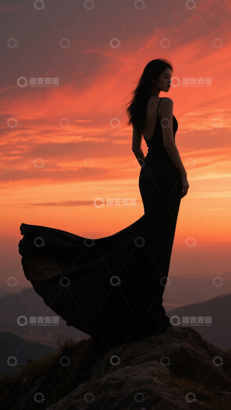 高清大图下载【趣麦麦图】黑长裙优雅搭3