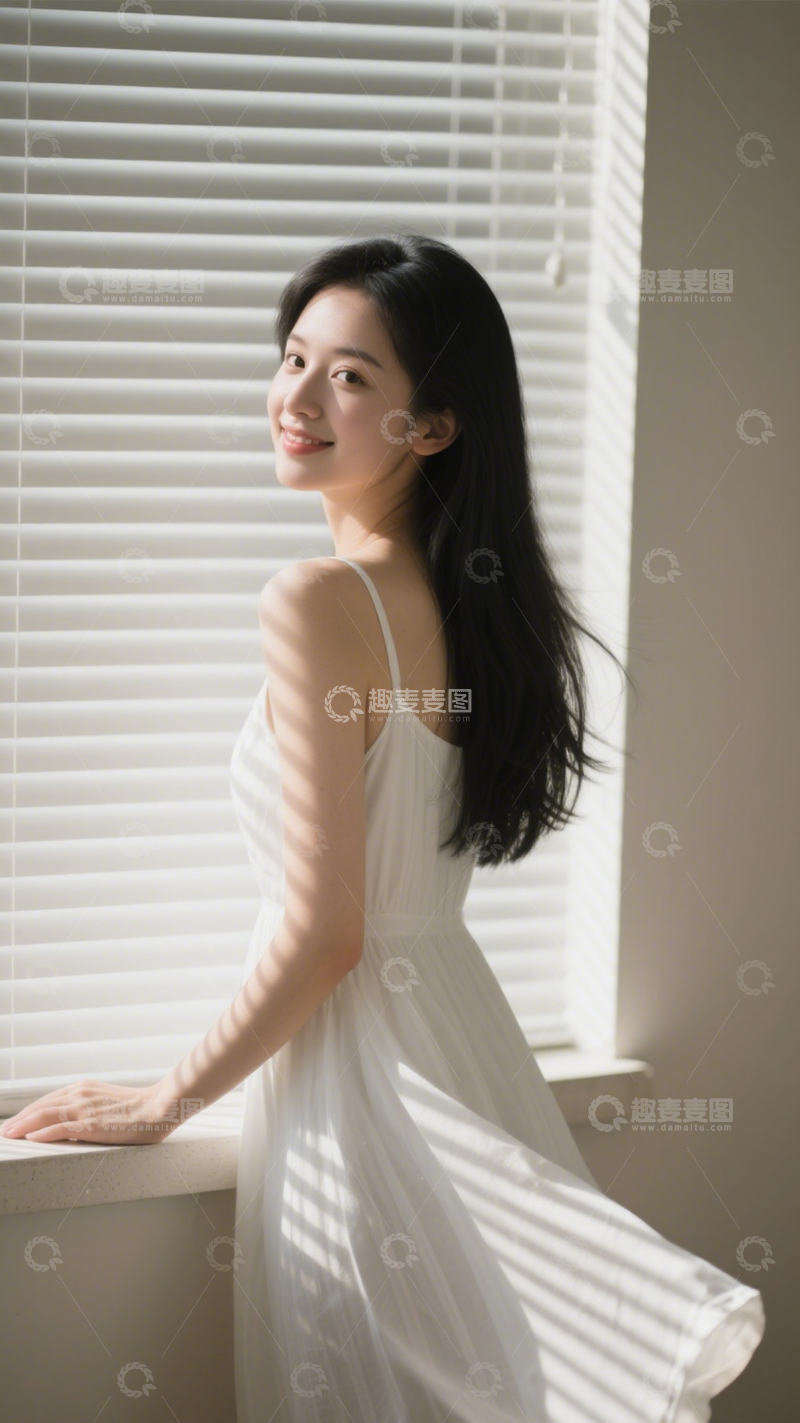 高清大图下载【趣麦麦图】白吊带裙简约感3