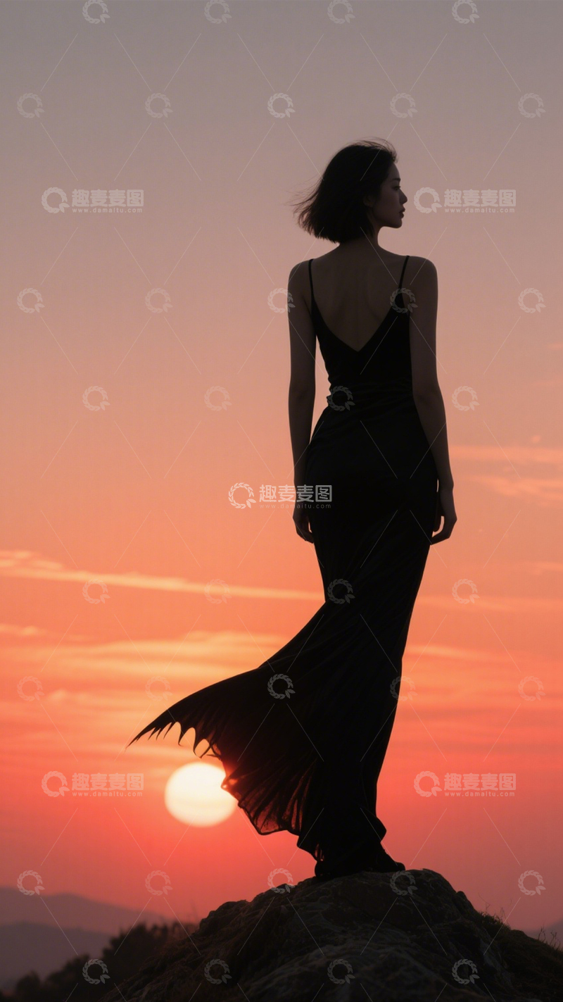 高清大图下载【趣麦麦图】黑长裙优雅搭1