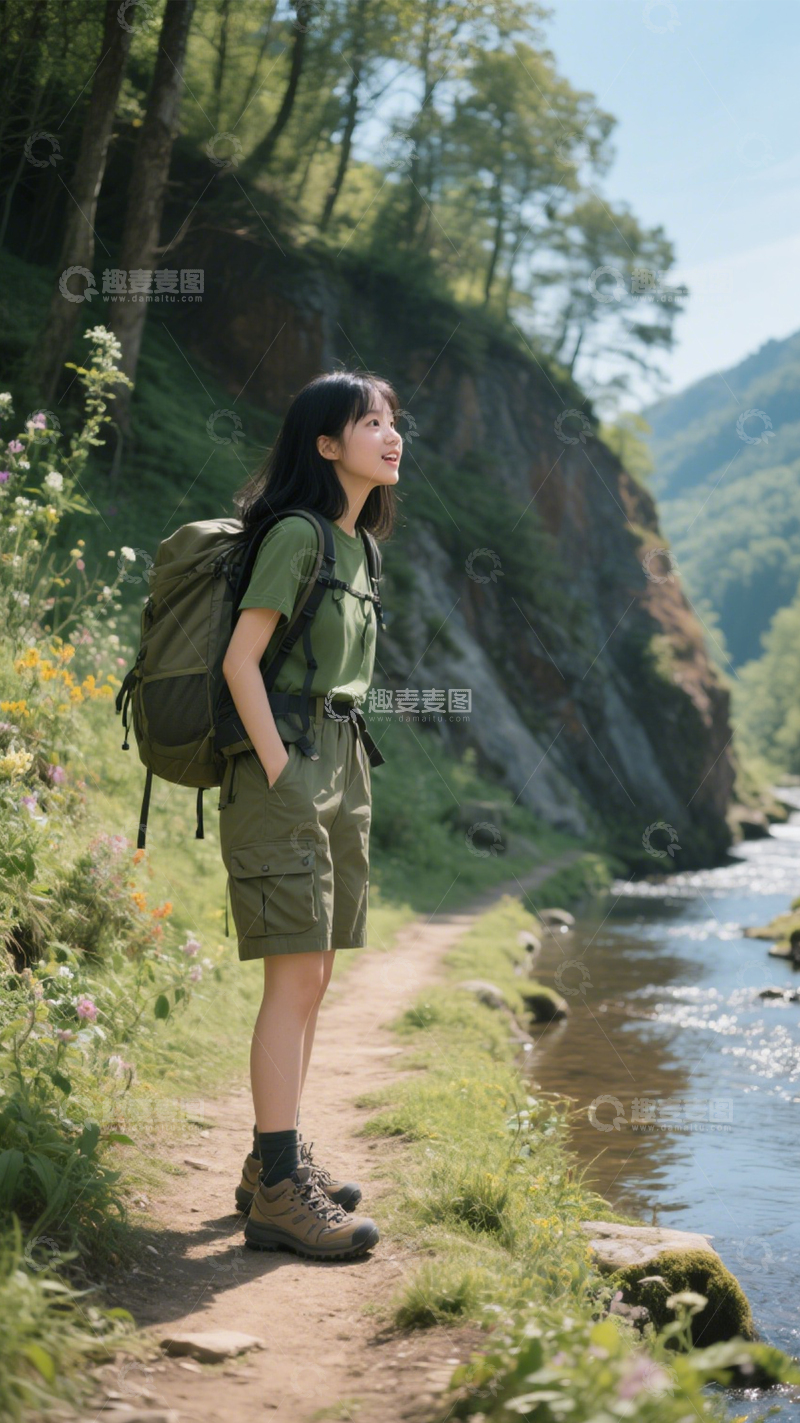 高清大图下载【趣麦麦图】户外绿装徒步风3