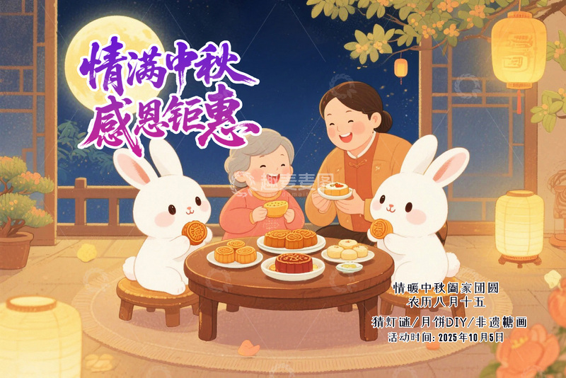 源文件下载【趣麦麦图】中秋节节日促销海报6