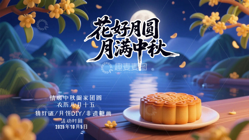 源文件下载【趣麦麦图】中秋节节日背景52