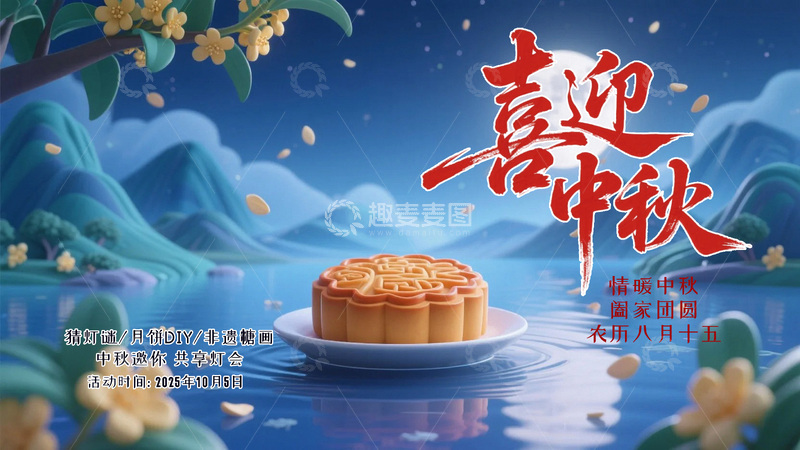 源文件下载【趣麦麦图】中秋节节日背景65