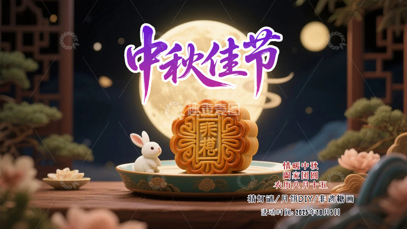 源文件下载【趣麦麦图】中秋节节日促销海报