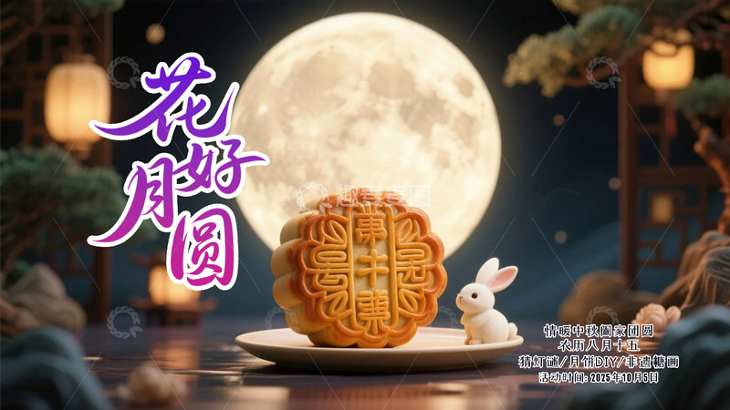 源文件下载【趣麦麦图】中秋节节日背景1