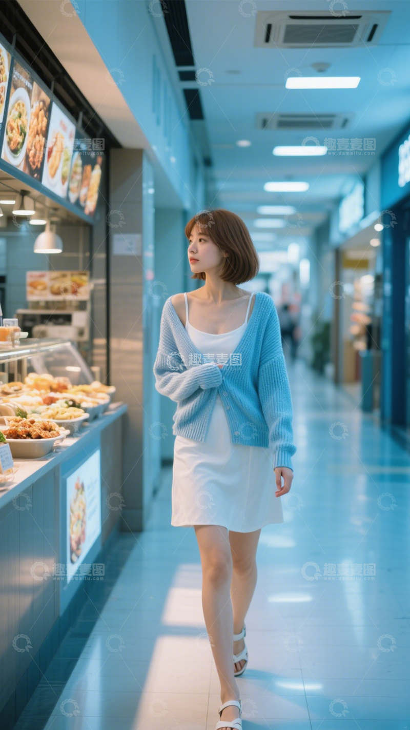 高清大图下载【趣麦麦图】白裙蓝衫日常风2