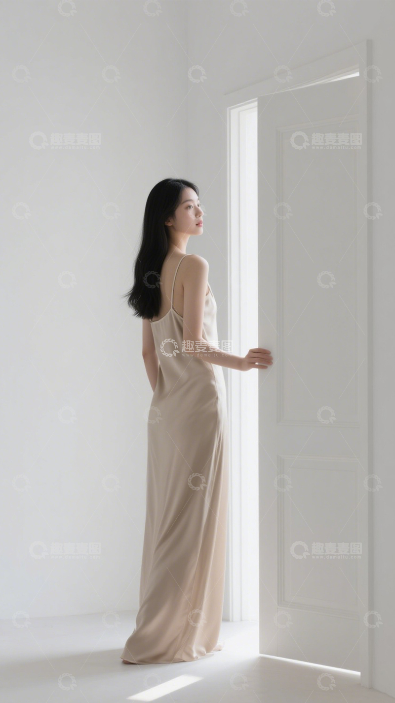 高清大图下载【趣麦麦图】香槟长裙优雅风