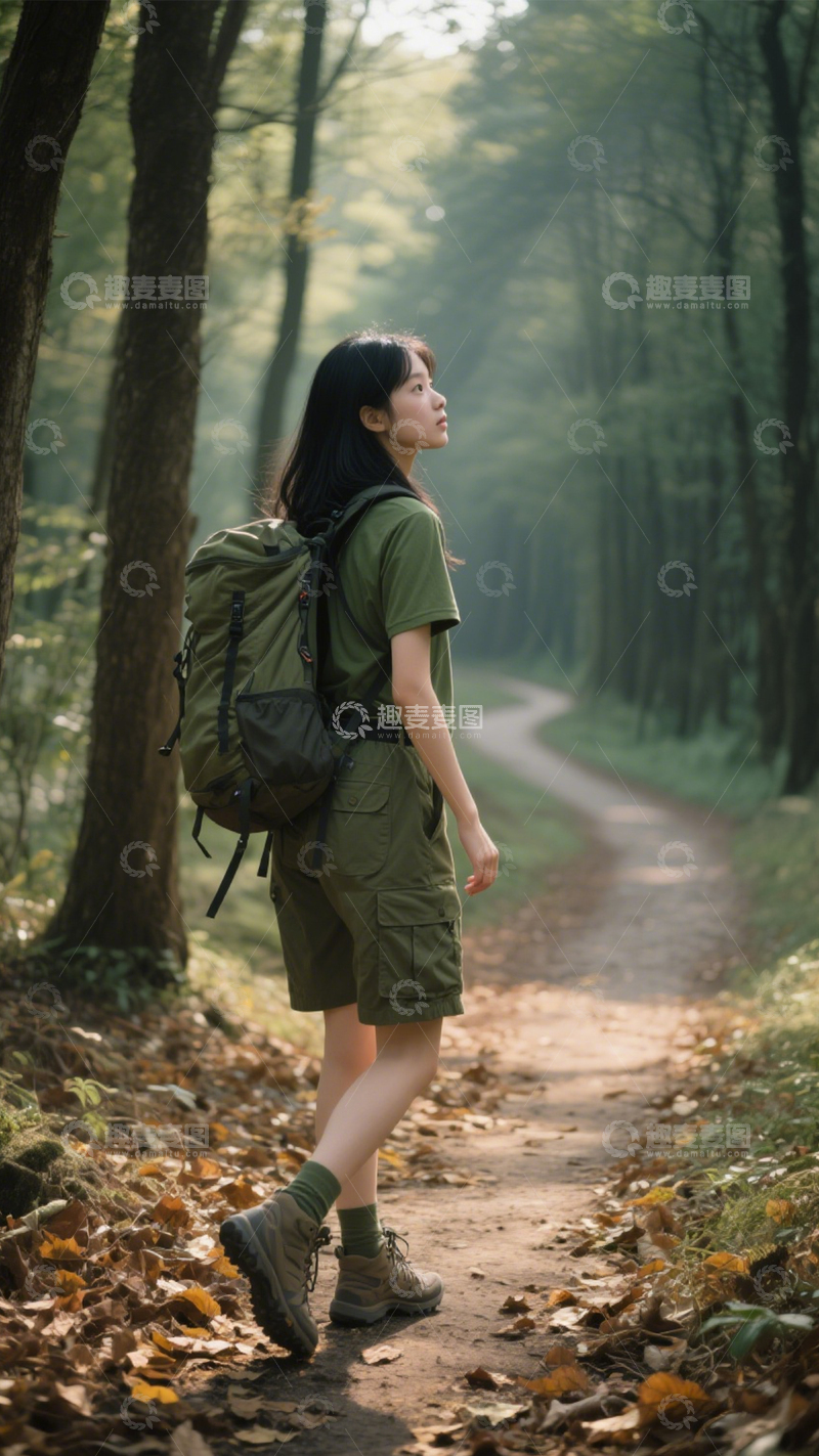 高清大图下载【趣麦麦图】户外绿装徒步风1