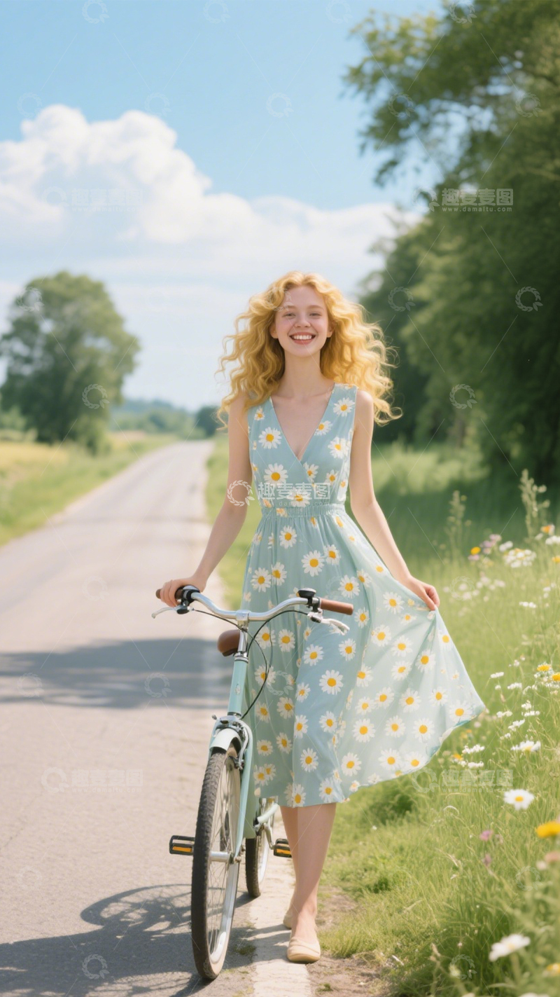 高清大图下载【趣麦麦图】田园骑行裙装风1