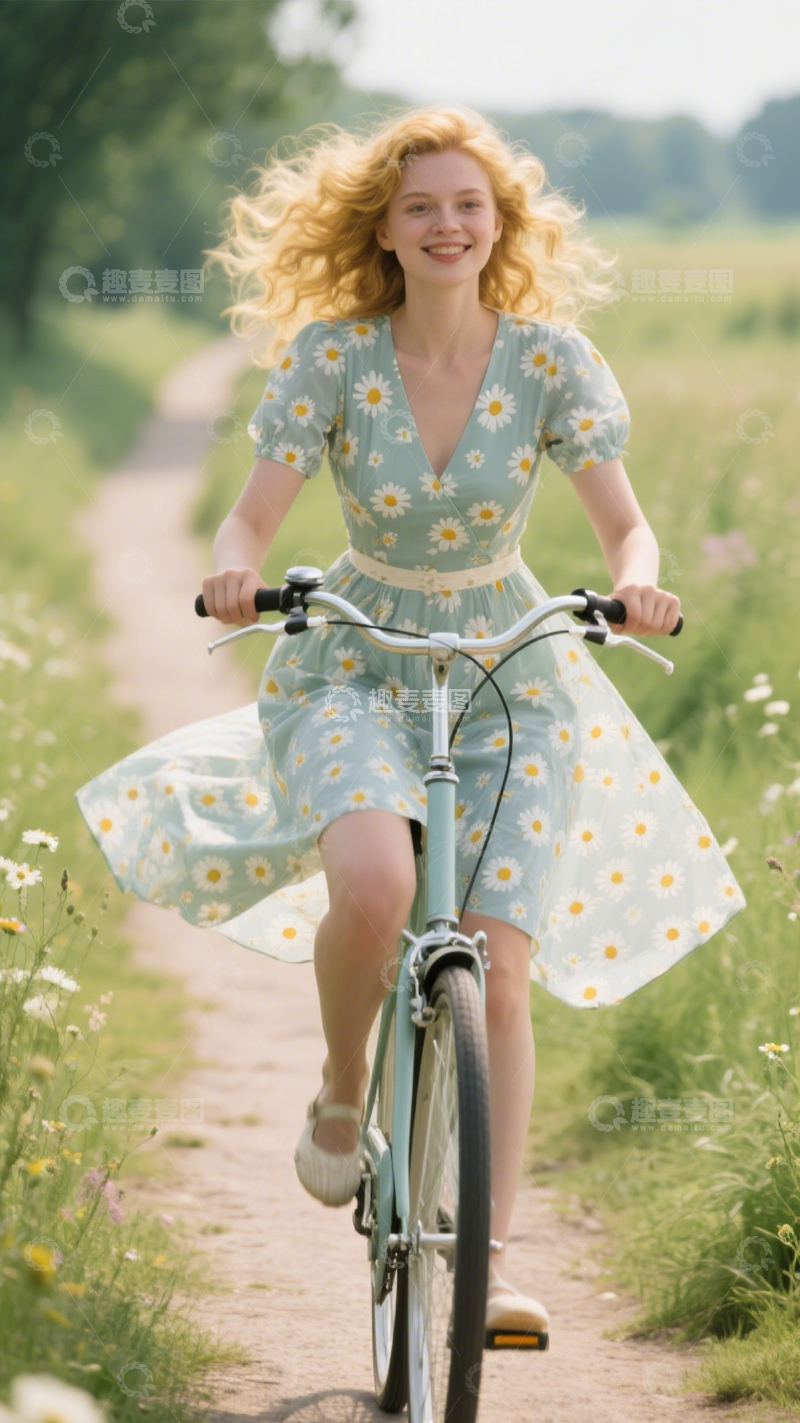 高清大图下载【趣麦麦图】田园骑行裙装风