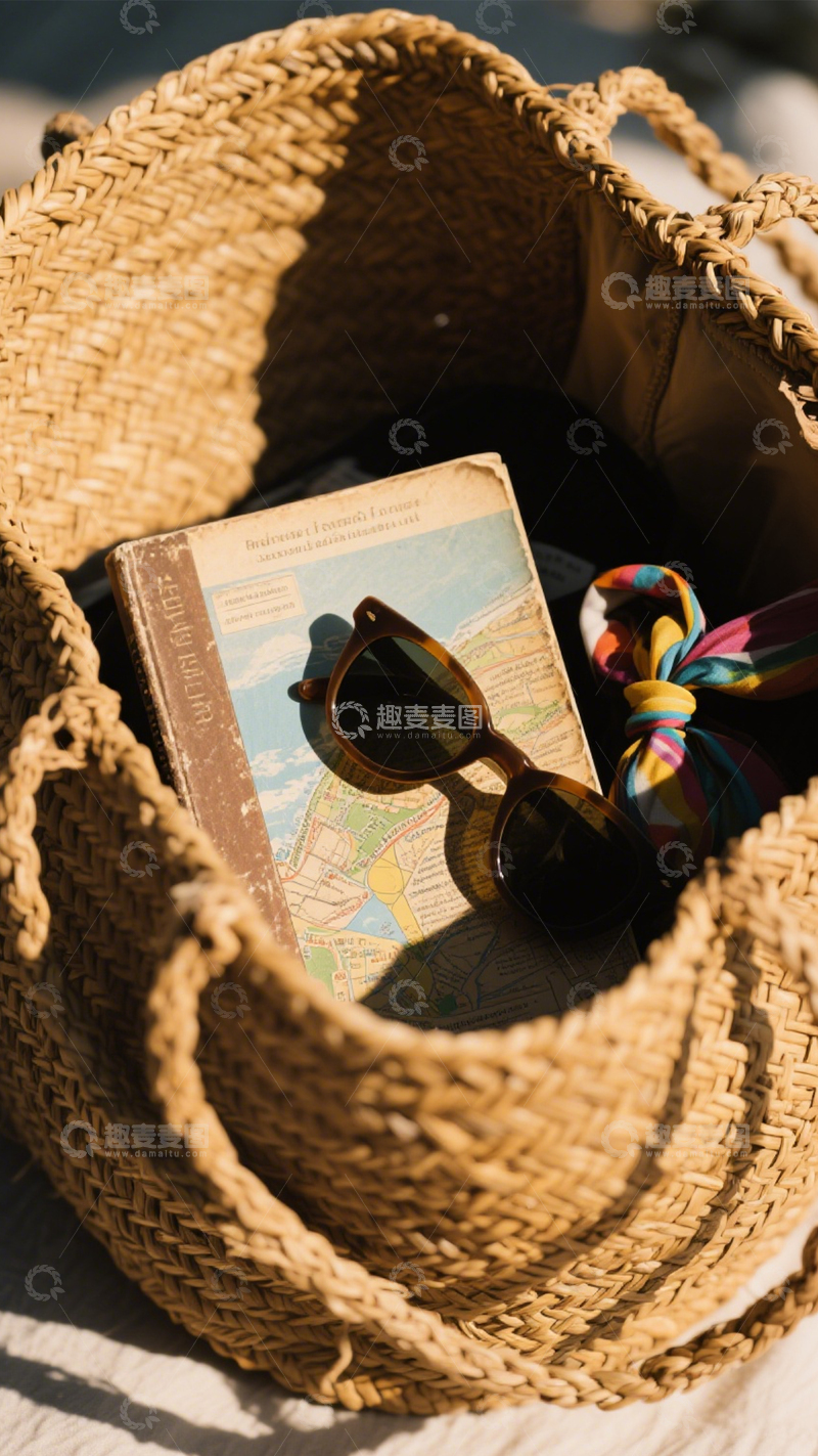 高清大图下载【趣麦麦图】草编包的度假风3