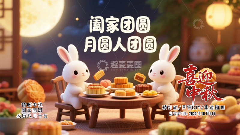 源文件下载【趣麦麦图】中秋节节日背景123