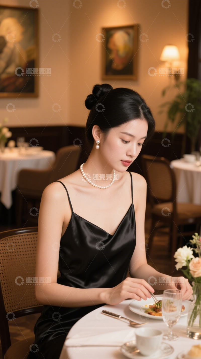 高清大图下载【趣麦麦图】餐厅优雅风穿搭2