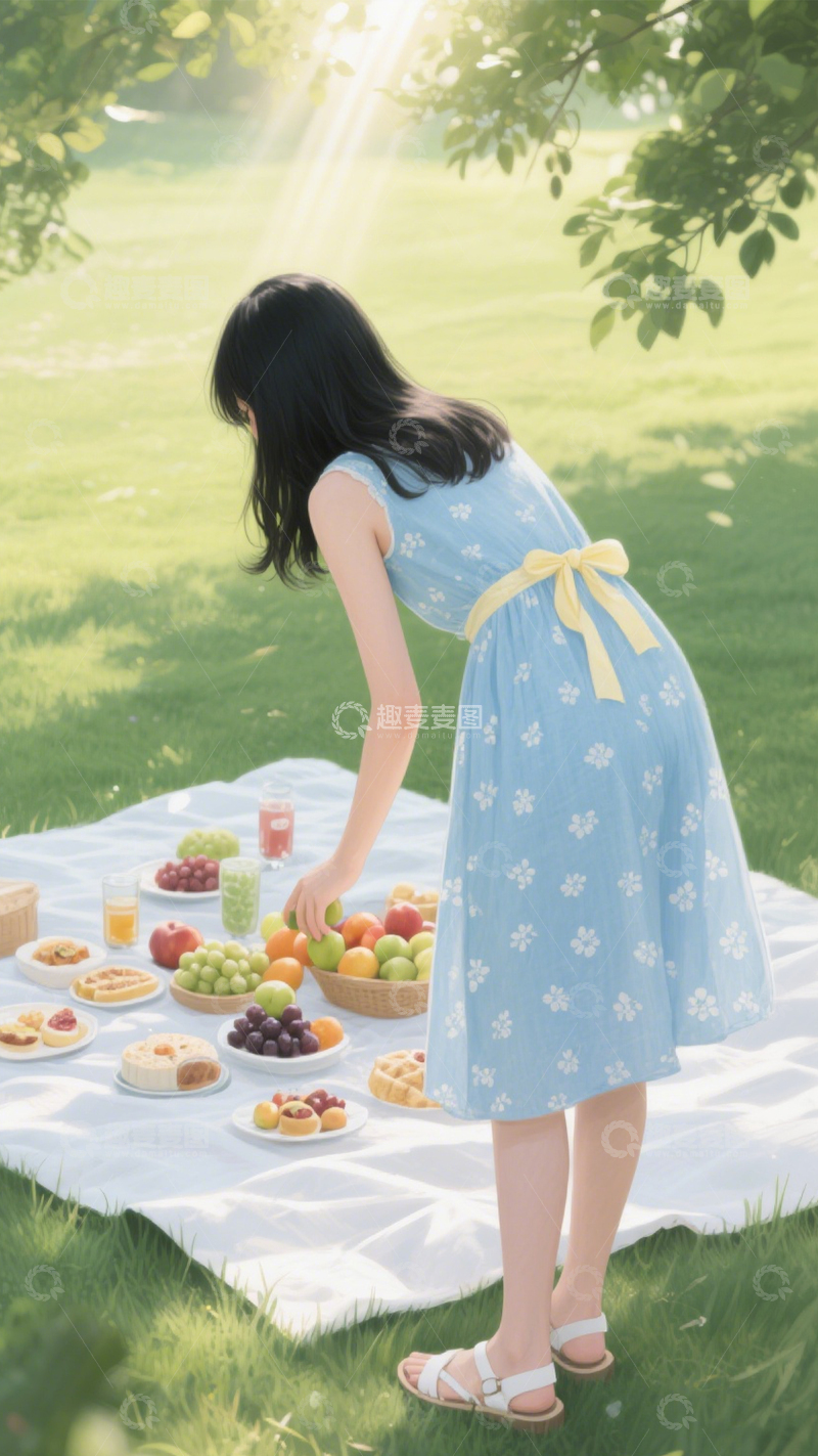 高清大图下载【趣麦麦图】野餐清新风穿搭3