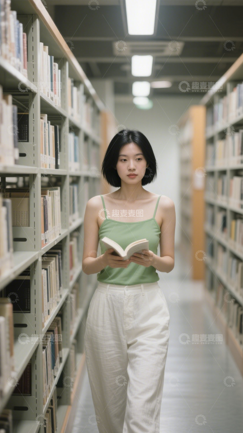 高清大图下载【趣麦麦图】图书馆文艺风穿搭3