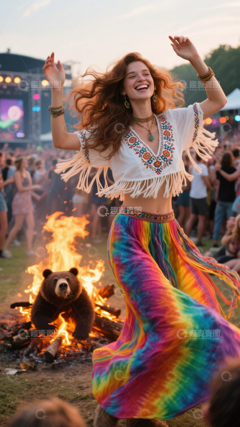 高清大图下载【趣麦麦图】音乐节民族风穿搭2